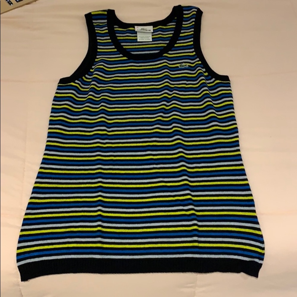 Lacoste Striped Knit Tank Top